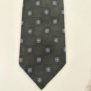 Antonia Collection Steel Grey Patterned Silk Tie